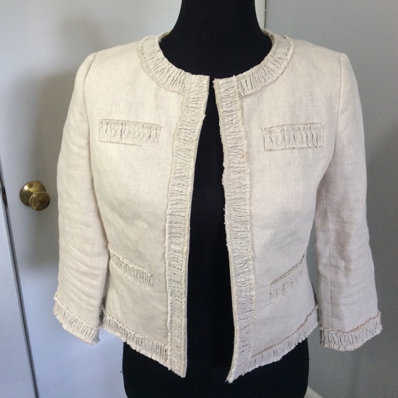 MICHAEL Michael Kors Jackets & Blazers - Michael Kors Linen Jacket Ruffle Trim Sz 2P